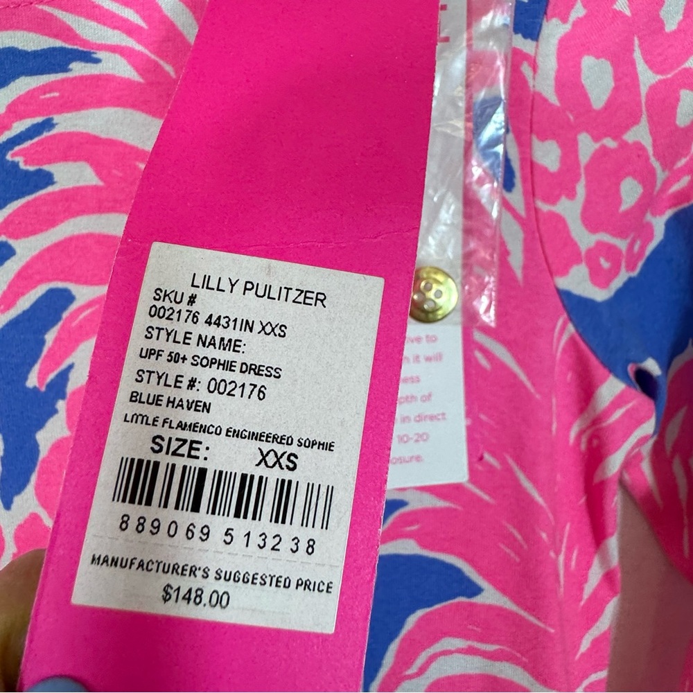 NWT Lilly Pulitzer UPF50+ Tropical Pineapple Summer Resort Dress Sz XXS - Picture 9 of 13